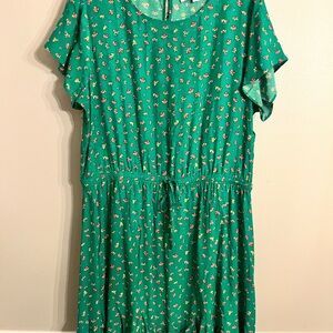 Loft Floral Green Dress